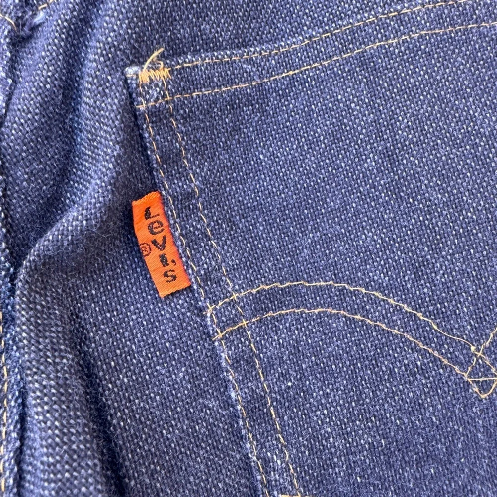 Vintage 70s Levis 517 Orange Tab Bell Bottom Flared Jeans Dark‎ Wash NO WASH